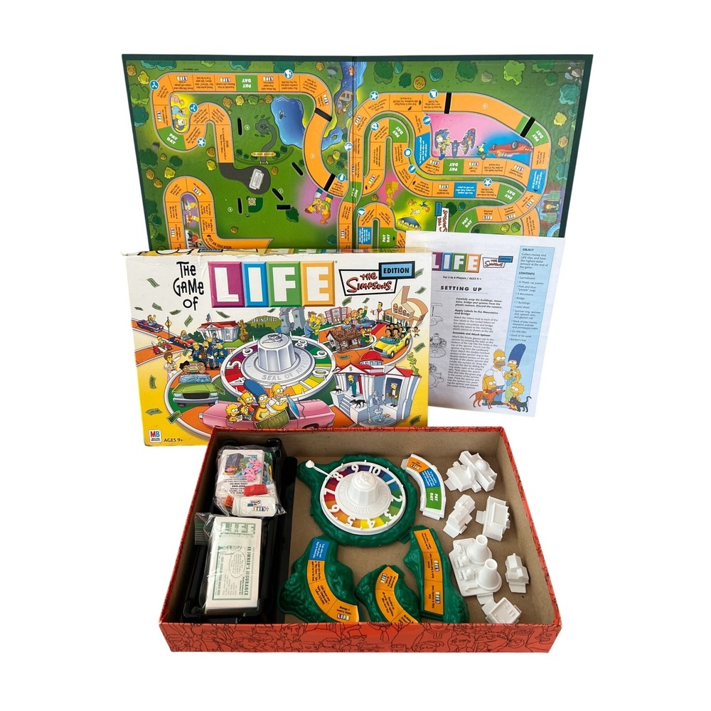 The Game of Life The Simpsons Edition Board Game Milton Bradley Complete 2004